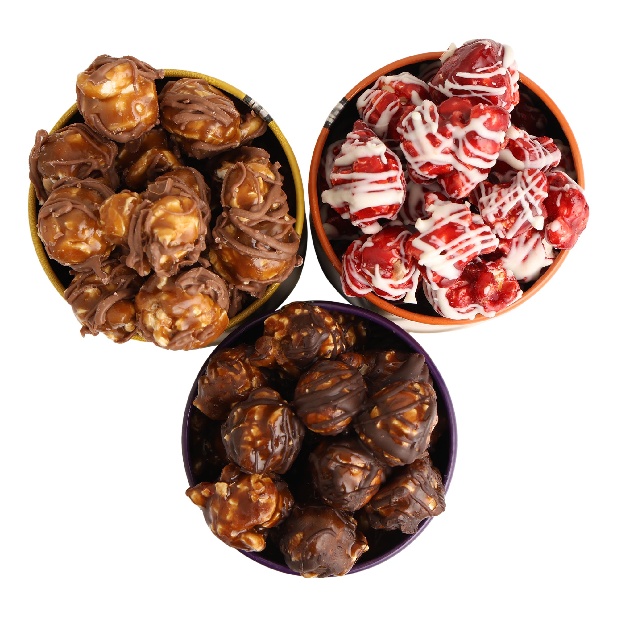 Dark Chocolate, Milk Chocolate & White Chocolate Popcorn